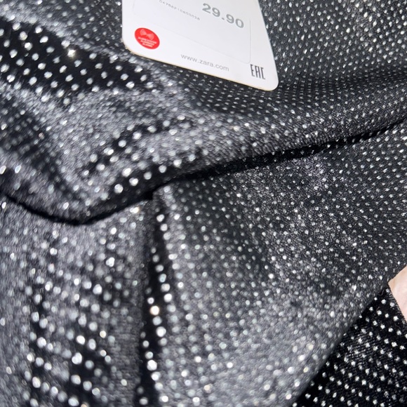 Zara Black and Silver Dotted Leggings - Picture 4 of 4